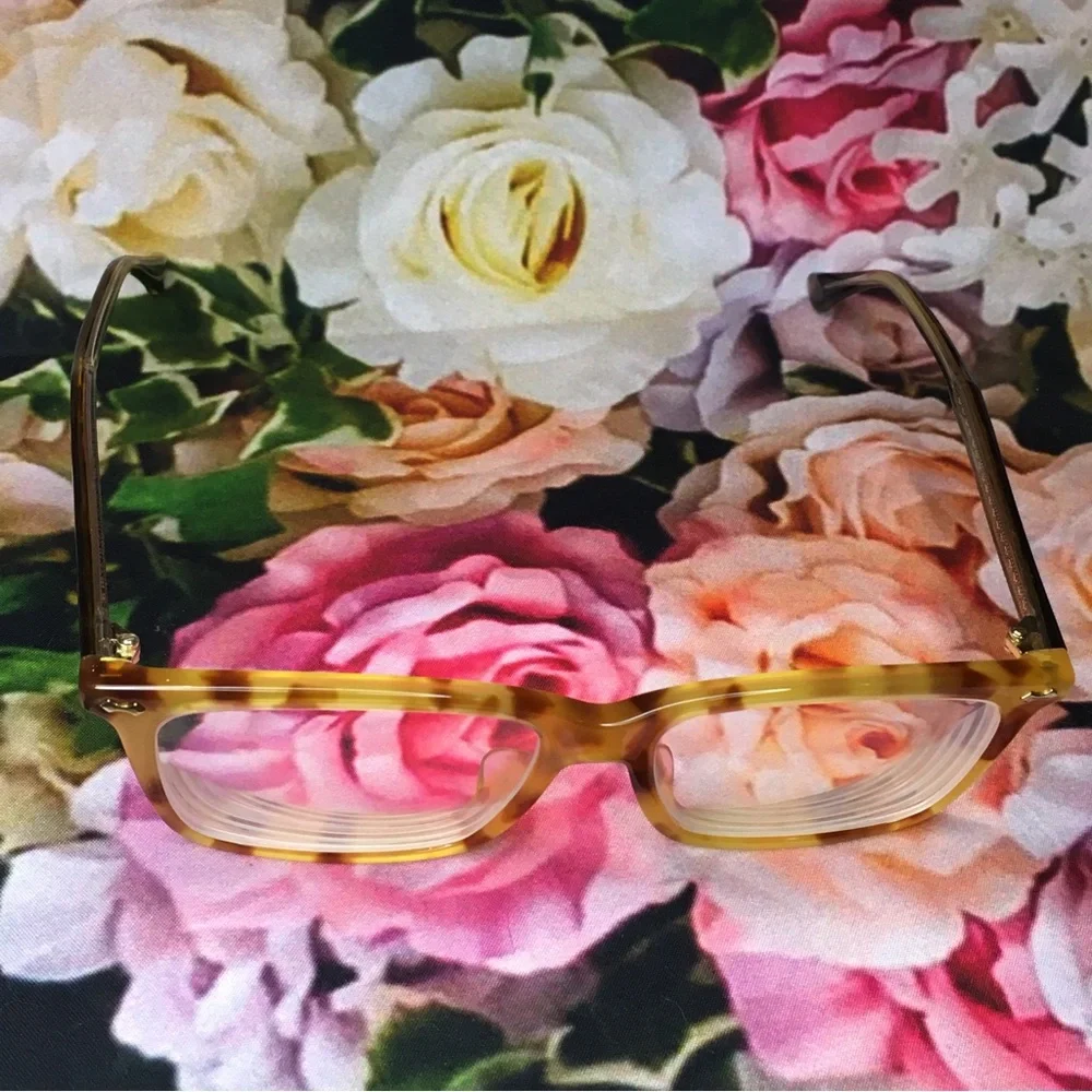 Gucci yellow & black tortoise frames glasses dark brown arms